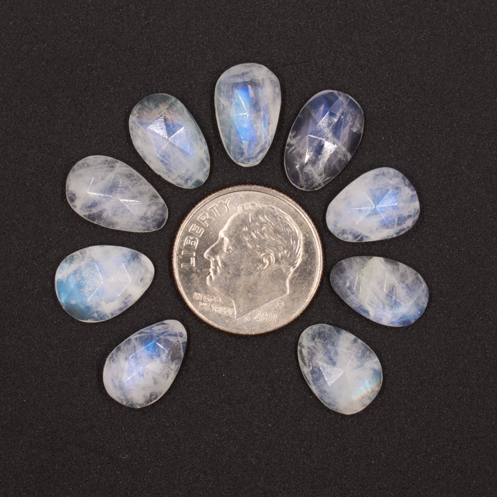 18mm Sqaure Rose cut Rainbow Moonstone 18mm square by 6mm newest 33ct